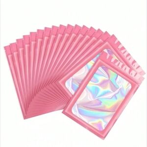 20 2"x2" Holographic Pink Jewelry Bags